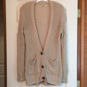 Beige Hollister cardigan small